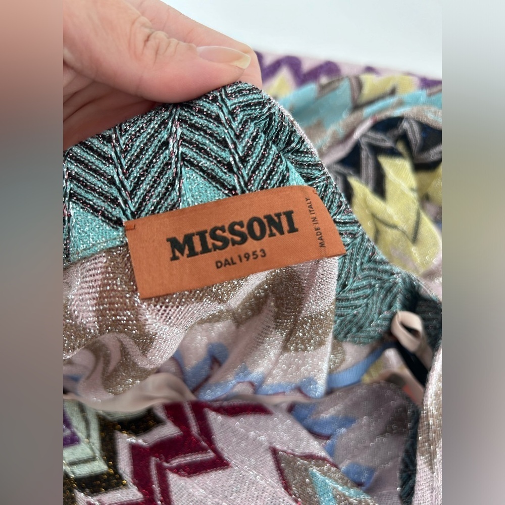 NWT  Missoni Zig Zag Faux Wrap Multicolor Midi Dress Size IT 40 US S - Picture 8 of 16